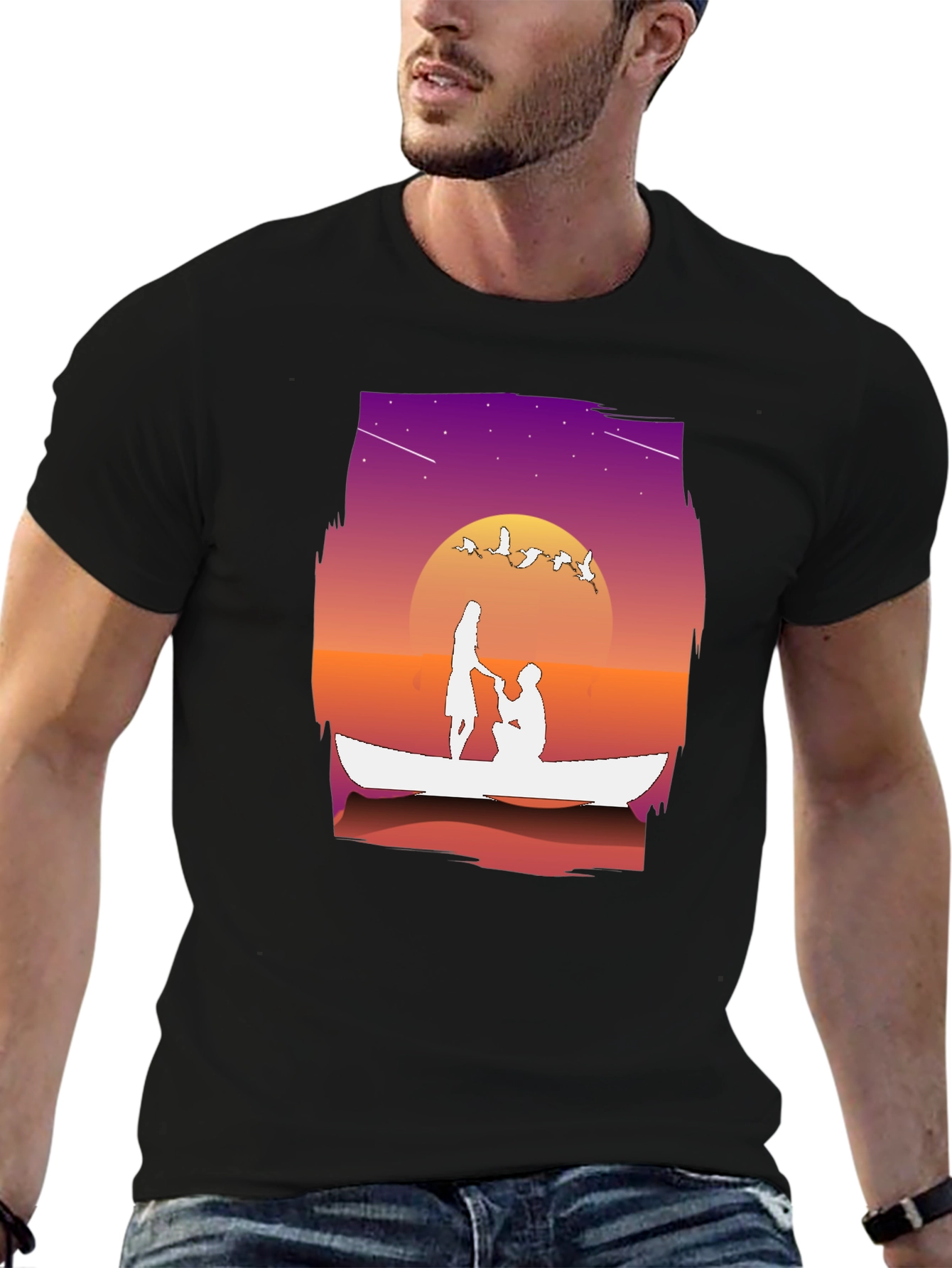 Romantic Proposal Boat Ride Graphic Tee