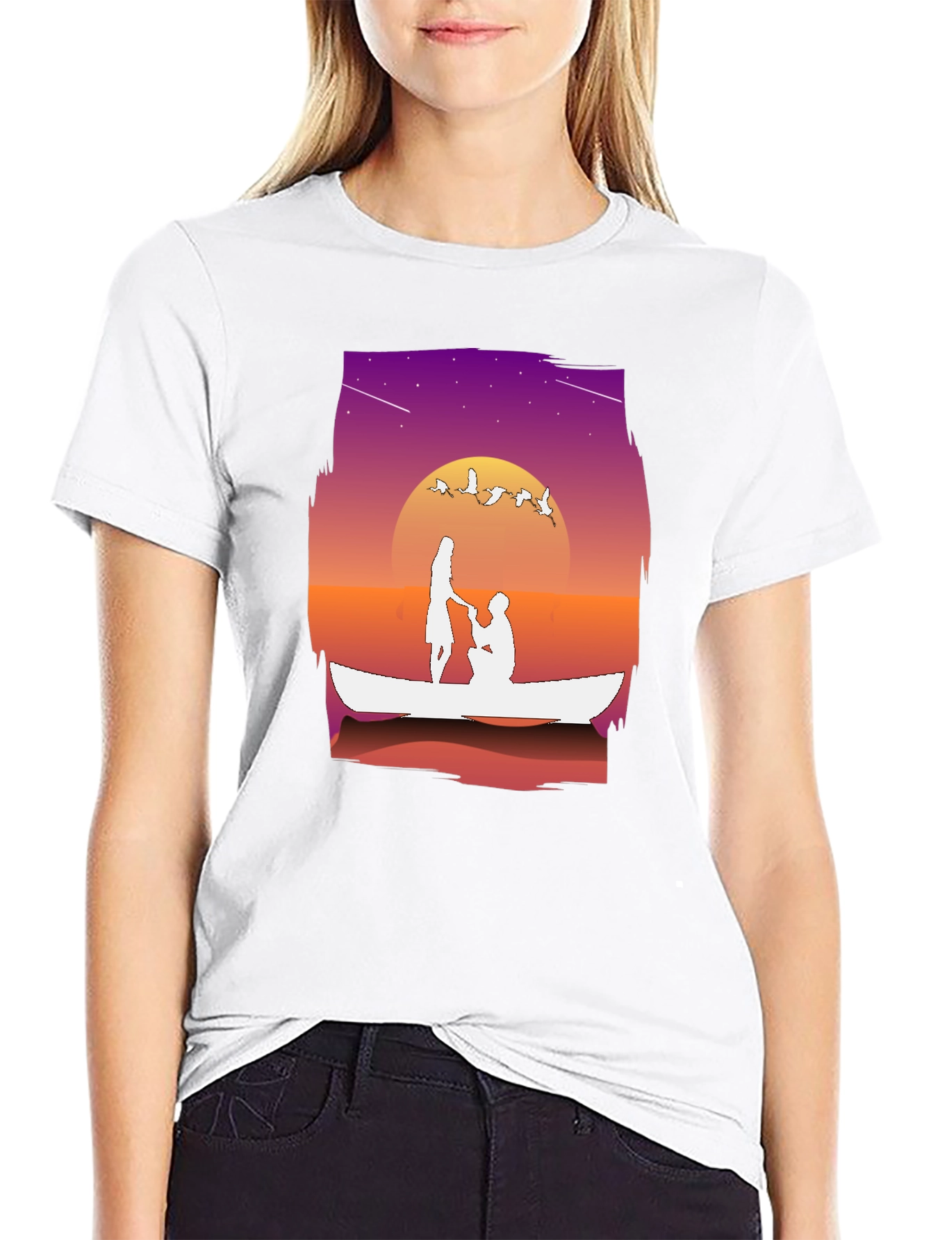 Romantic Proposal Boat Ride Graphic Tee