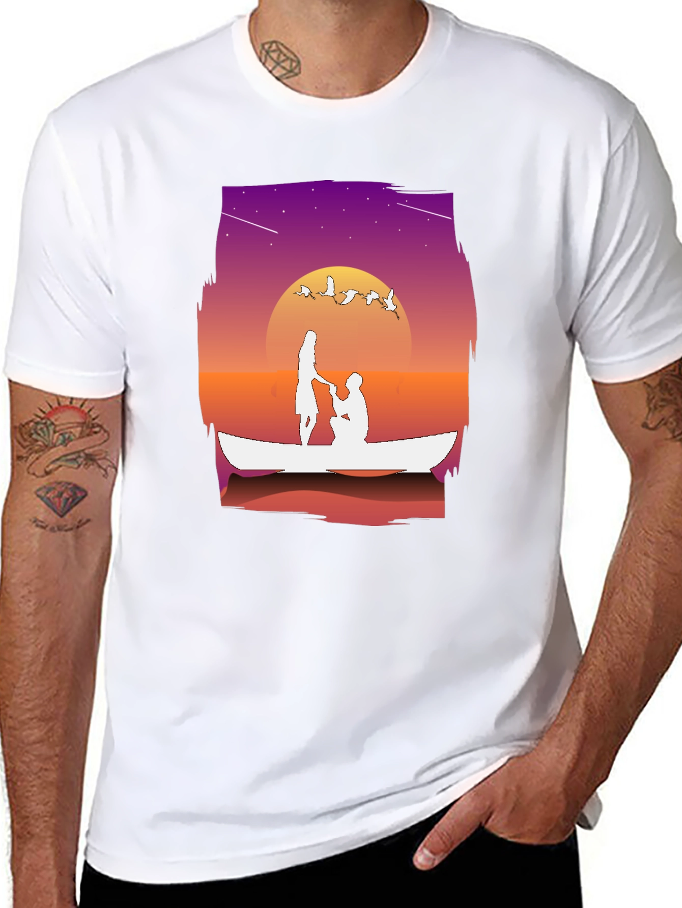 Romantic Proposal Boat Ride Graphic Tee