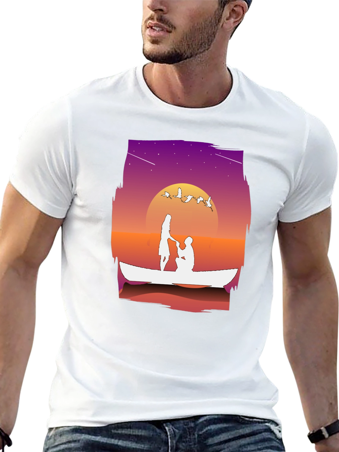 Romantic Proposal Boat Ride Graphic Tee