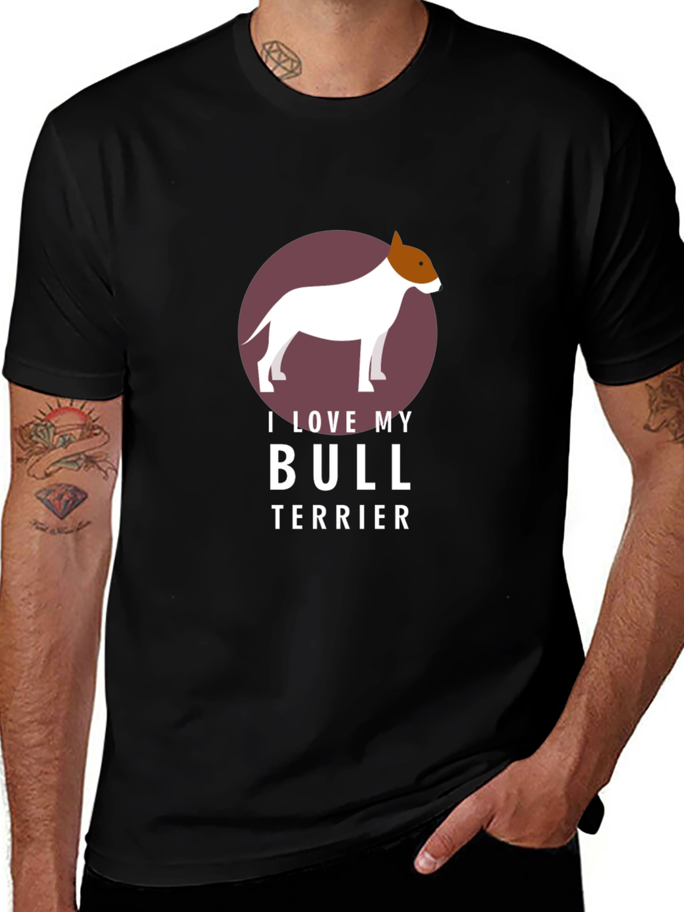 I Love My Bull Terrier Graphic T-Shirt