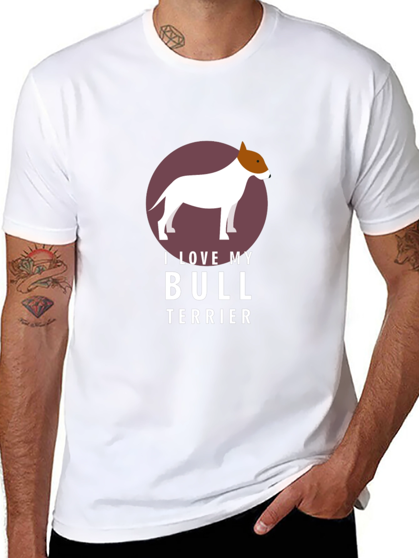 I Love My Bull Terrier Graphic T-Shirt