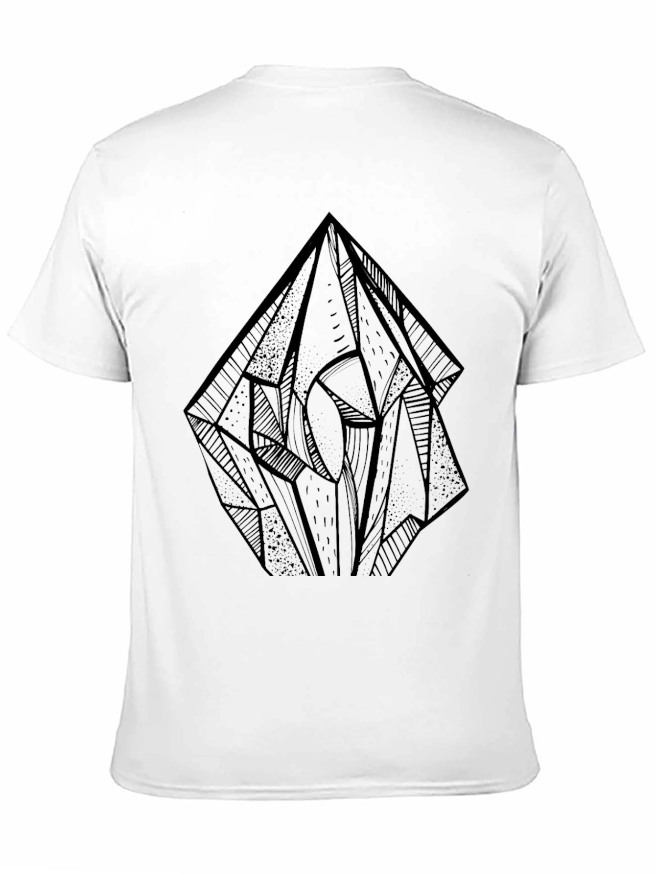 Geometric Crystal Graphic Tee - Black Cotton Blend
