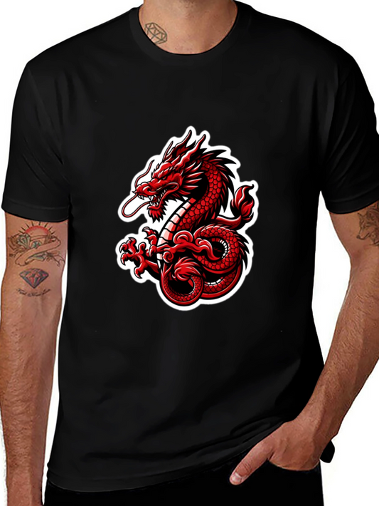 Red Dragon Graphic Black T-Shirt