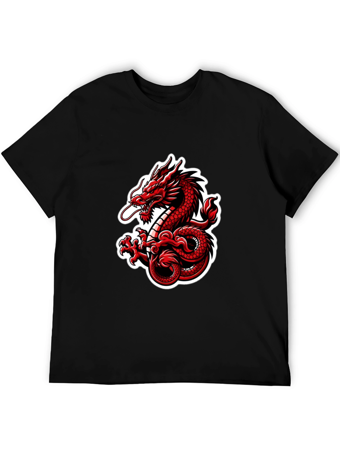 Red Dragon Graphic Black T-Shirt