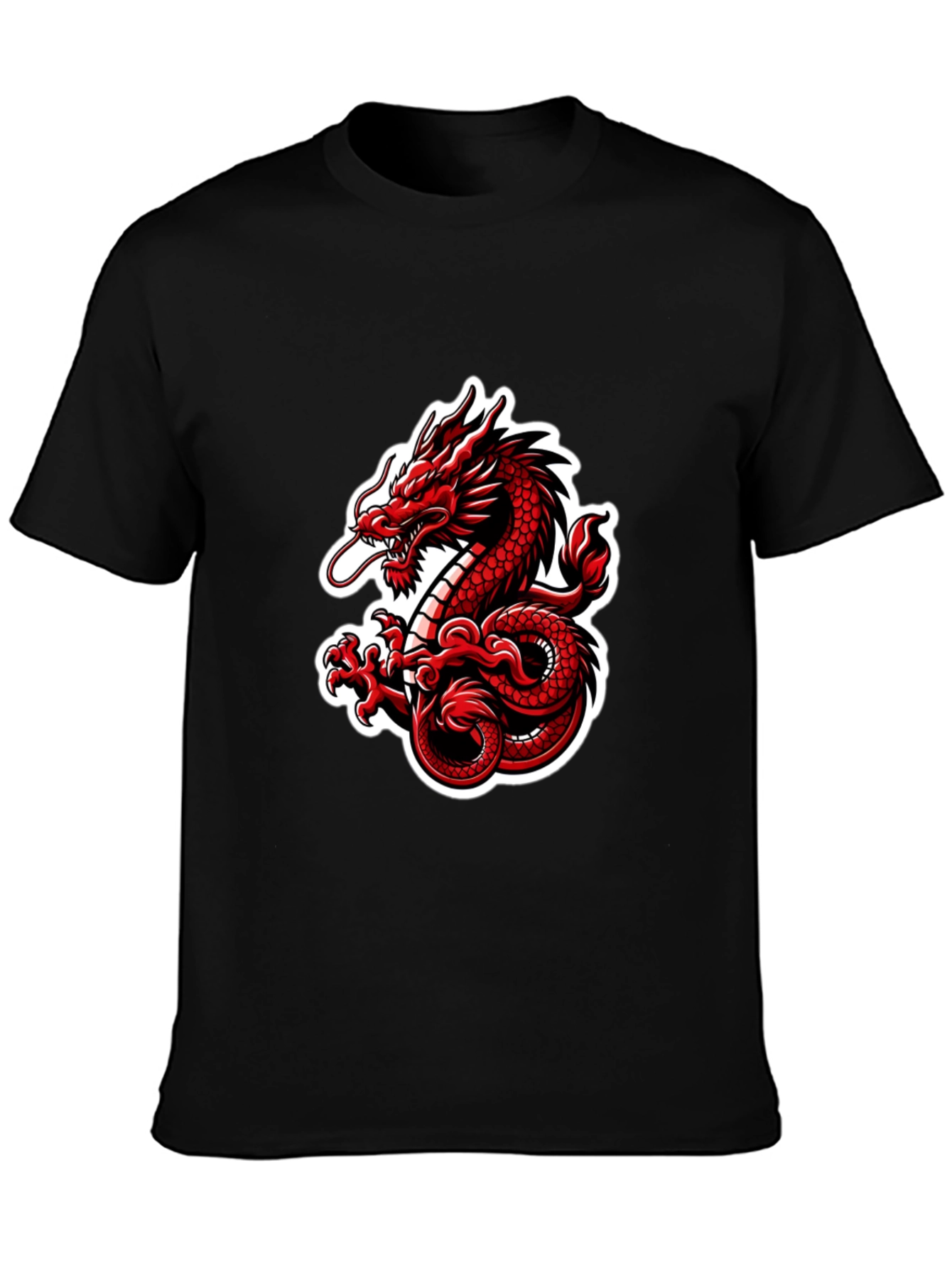 Red Dragon Graphic Black T-Shirt