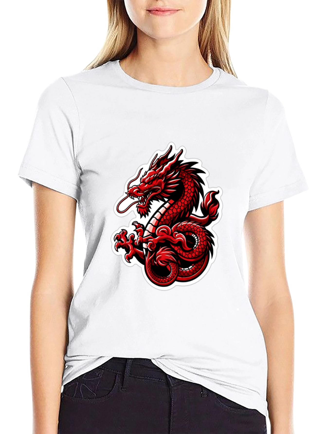 Red Dragon Graphic Black T-Shirt