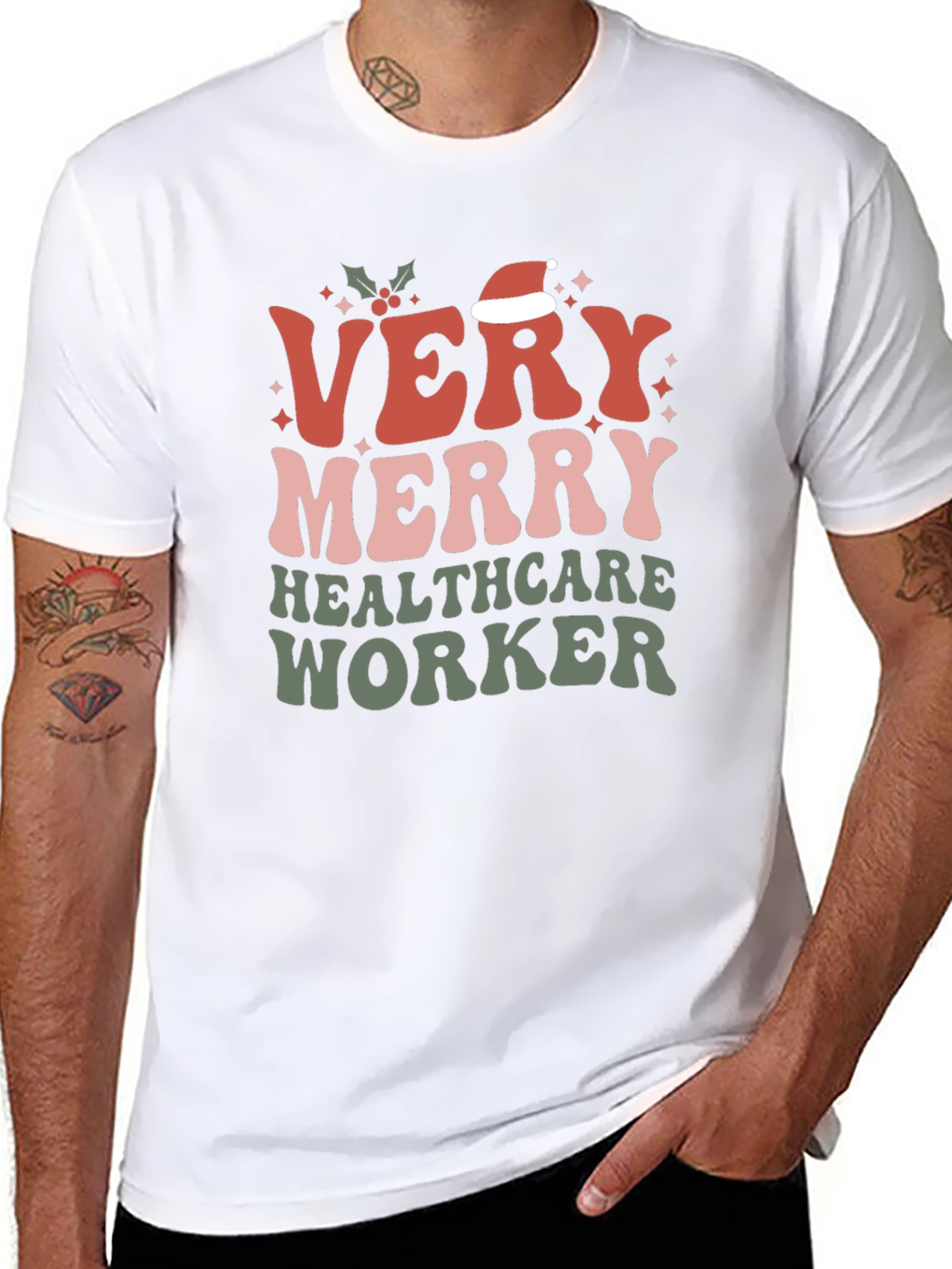 Very Merry Healthcare Worker Christmas T-Shirt