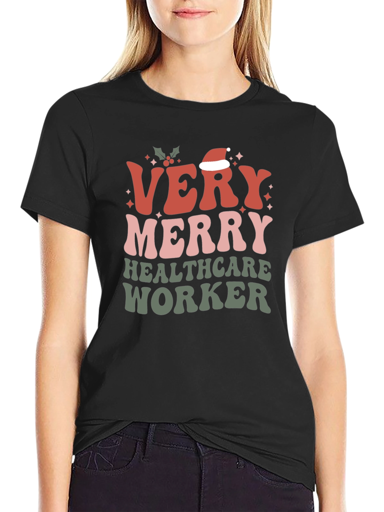 Very Merry Healthcare Worker Christmas T-Shirt