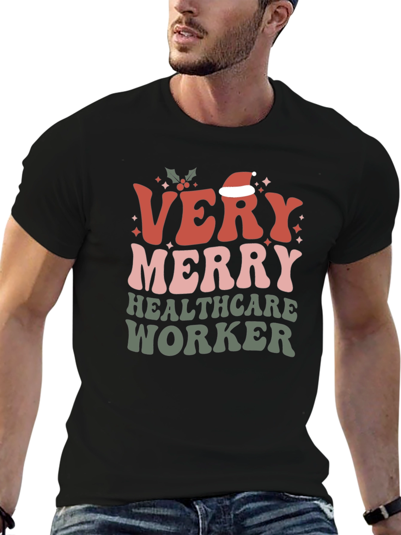 Very Merry Healthcare Worker Christmas T-Shirt