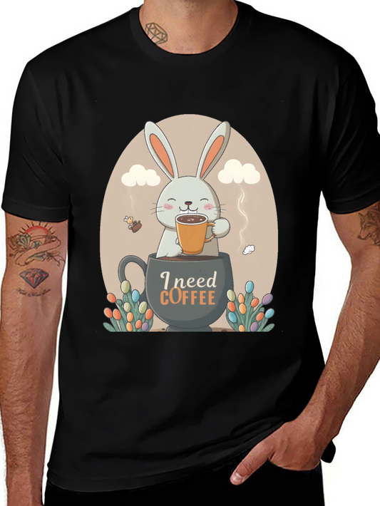 I Need Coffee Easter Bunny T-Shirt