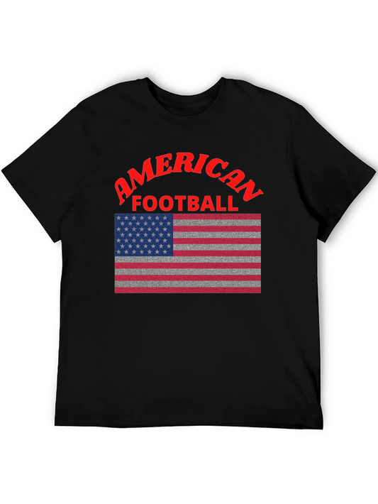 American Football USA Flag Graphic T-Shirt