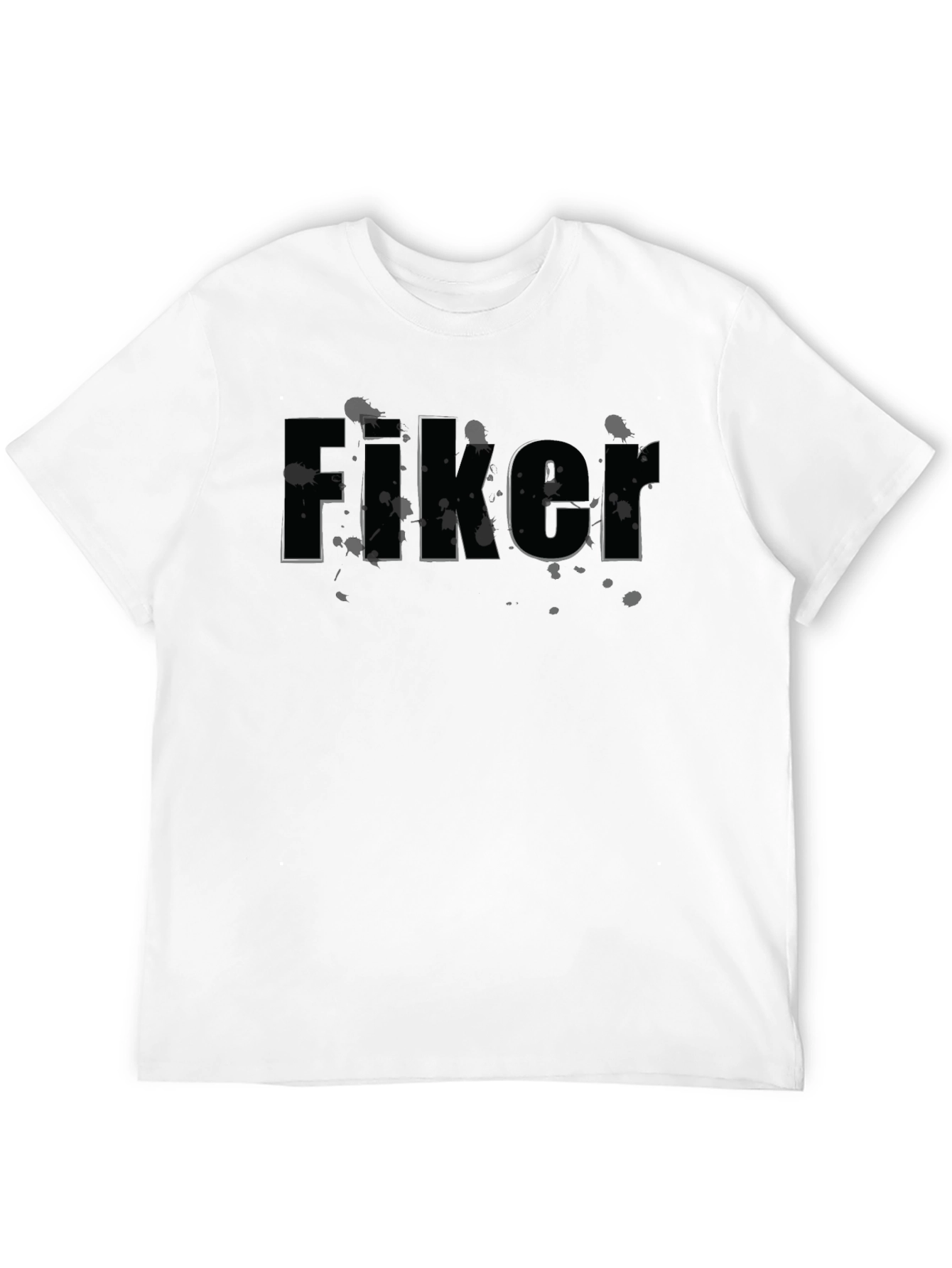 Mens Black Fiker Graphic Print T-Shirt