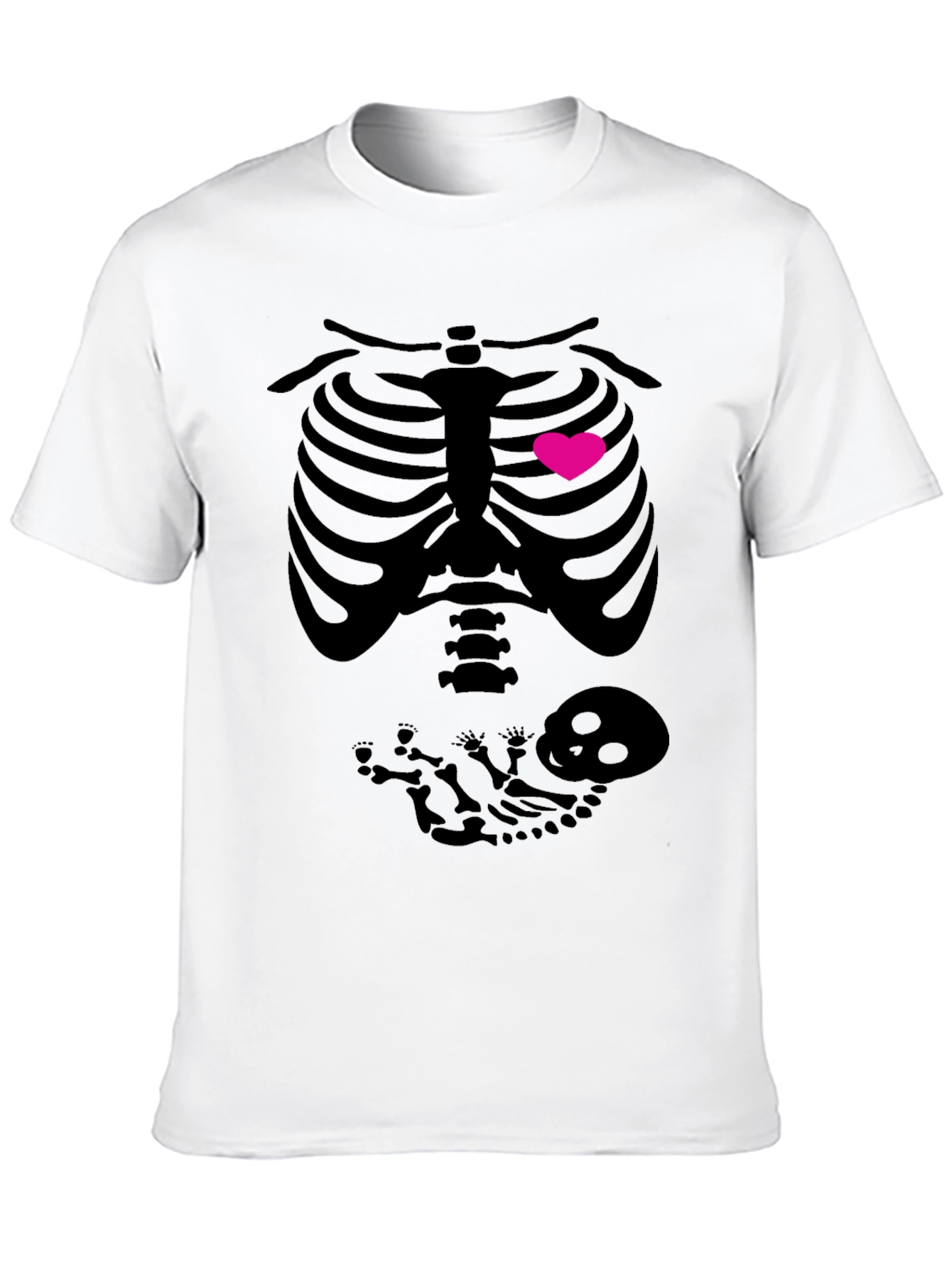 Halloween Pregnancy Skeleton Heart T-Shirt