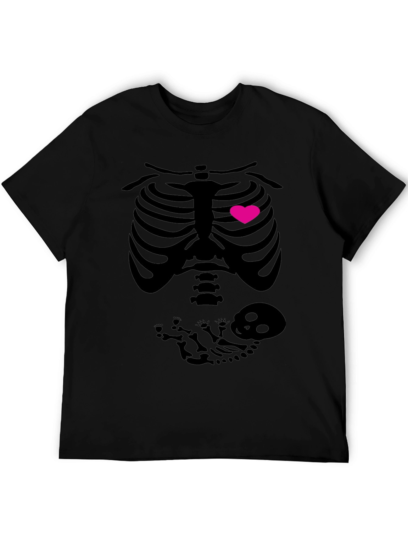 Halloween Pregnancy Skeleton Heart T-Shirt