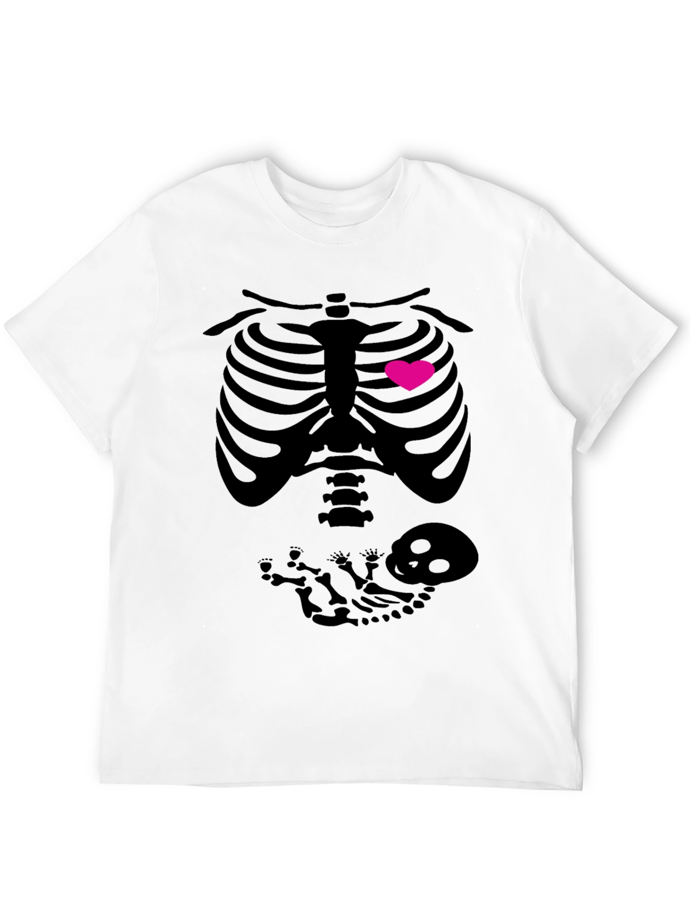 Halloween Pregnancy Skeleton Heart T-Shirt