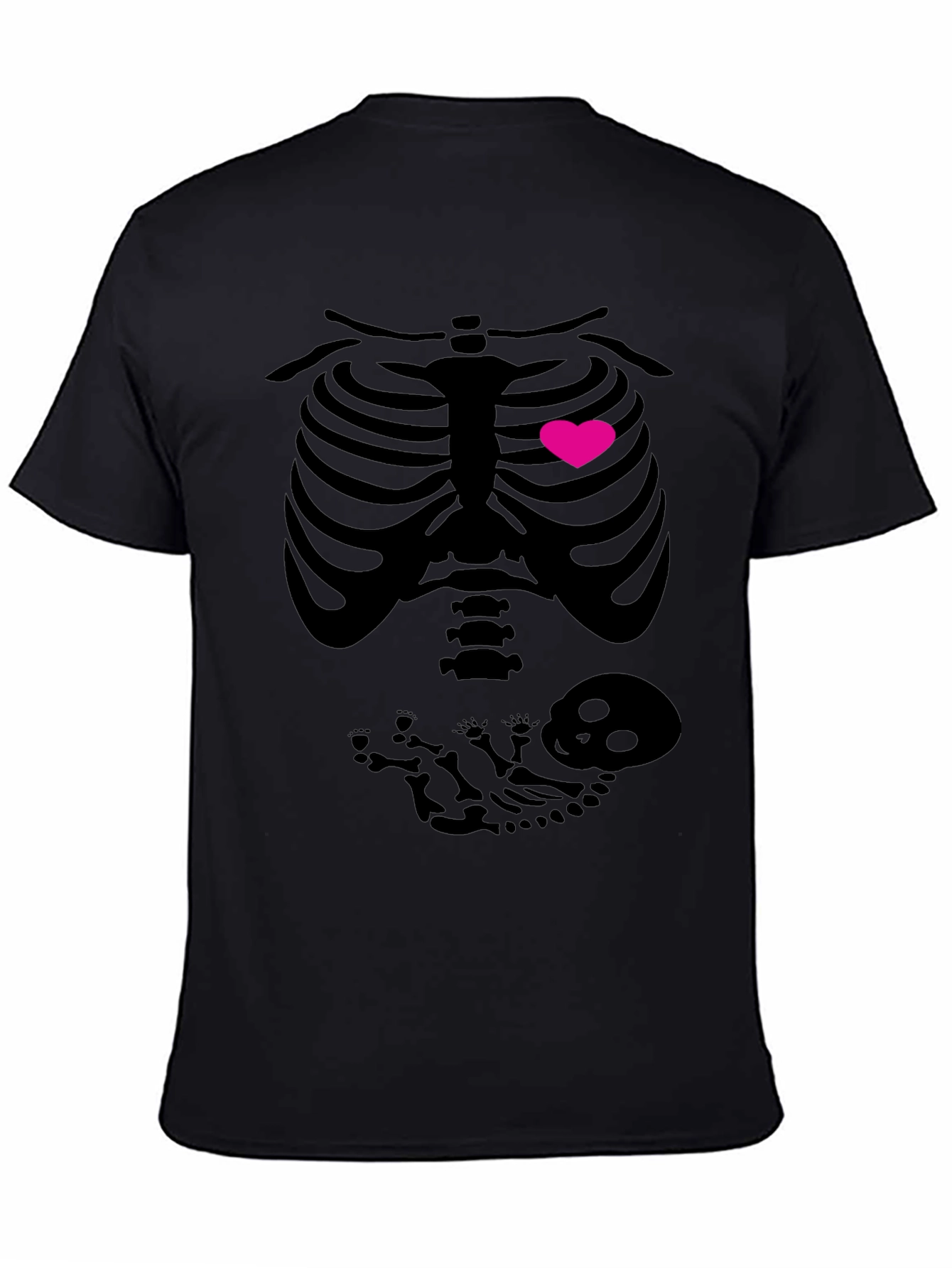 Halloween Pregnancy Skeleton Heart T-Shirt