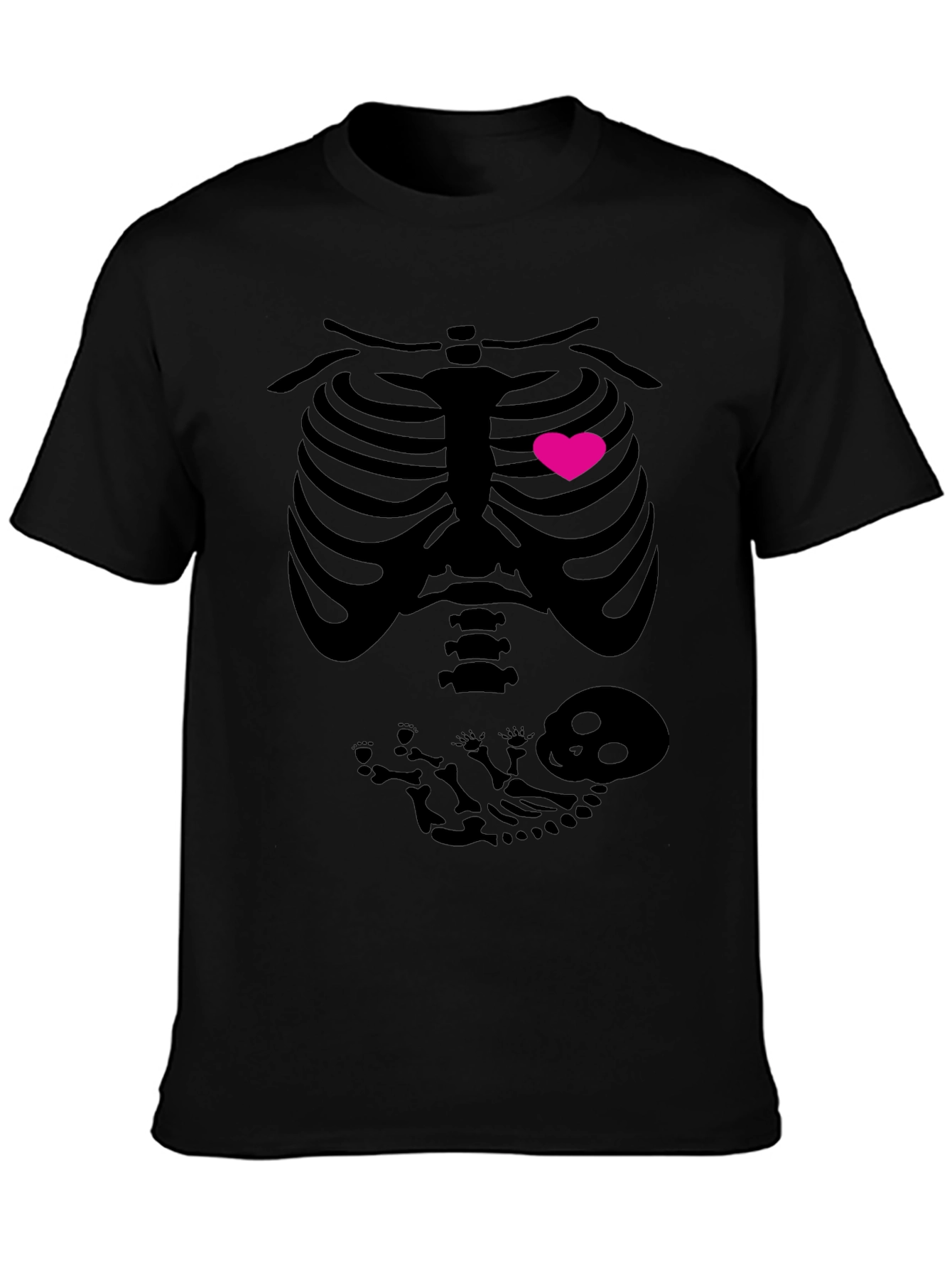 Halloween Pregnancy Skeleton Heart T-Shirt