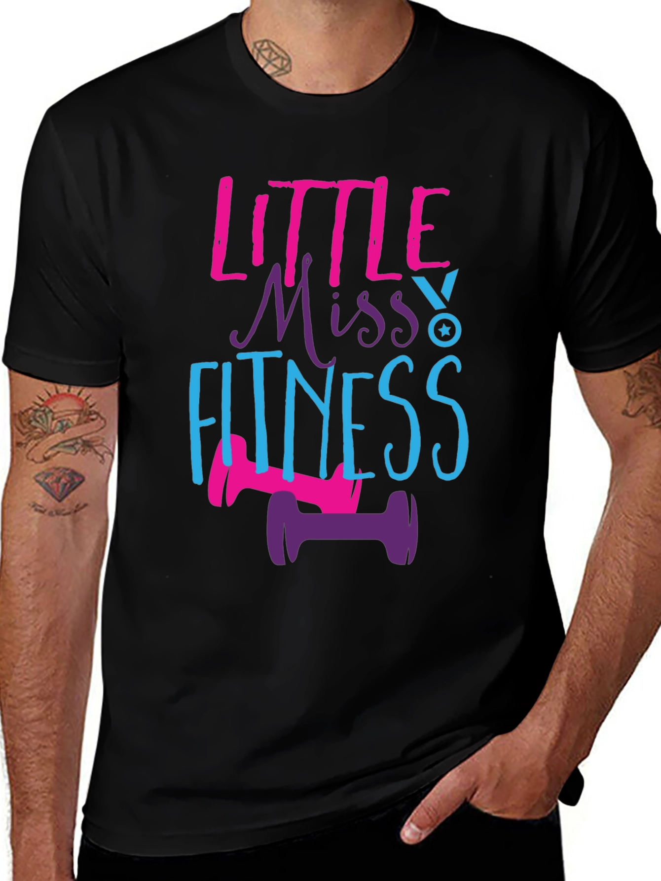 Little Miss Fitness T-Shirt Workout Gym Tee