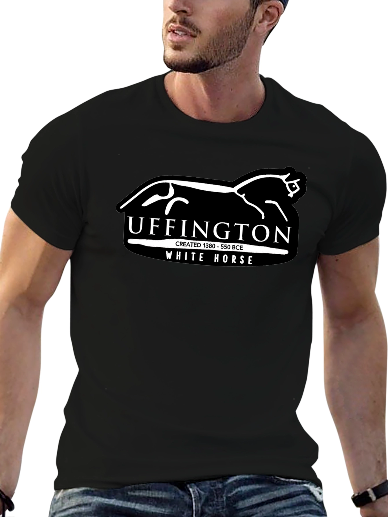 Uffington White Horse Black Graphic Tee