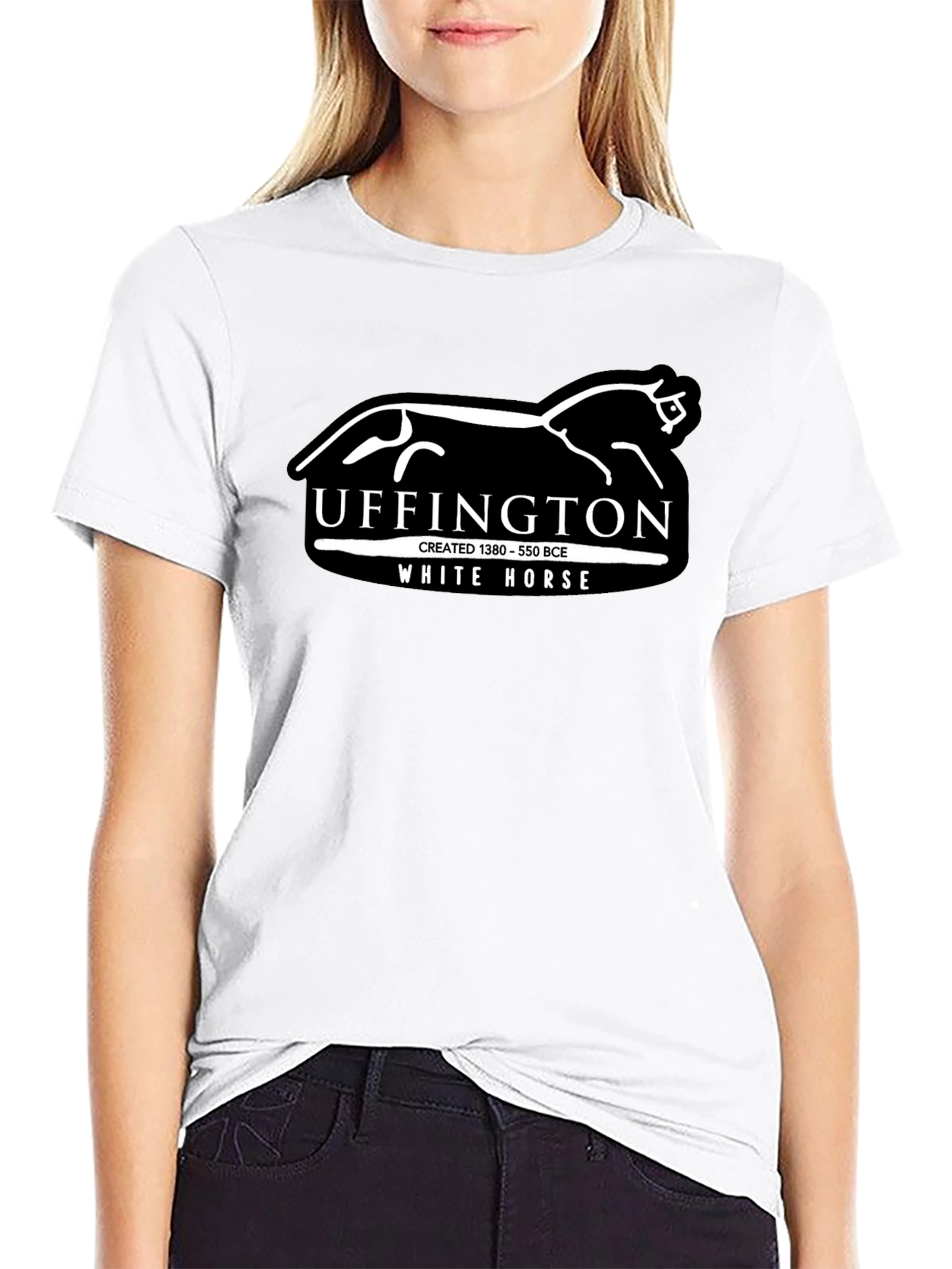 Uffington White Horse Black Graphic Tee