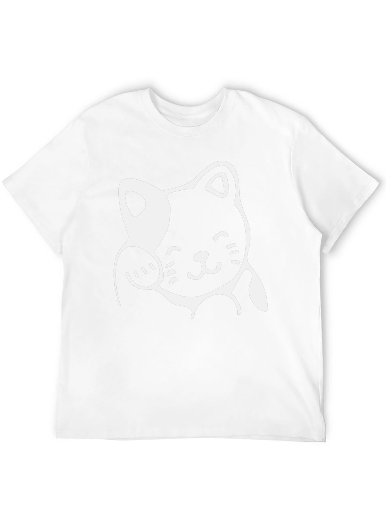 Cute Cartoon Cat Graphic Print Black T-Shirt