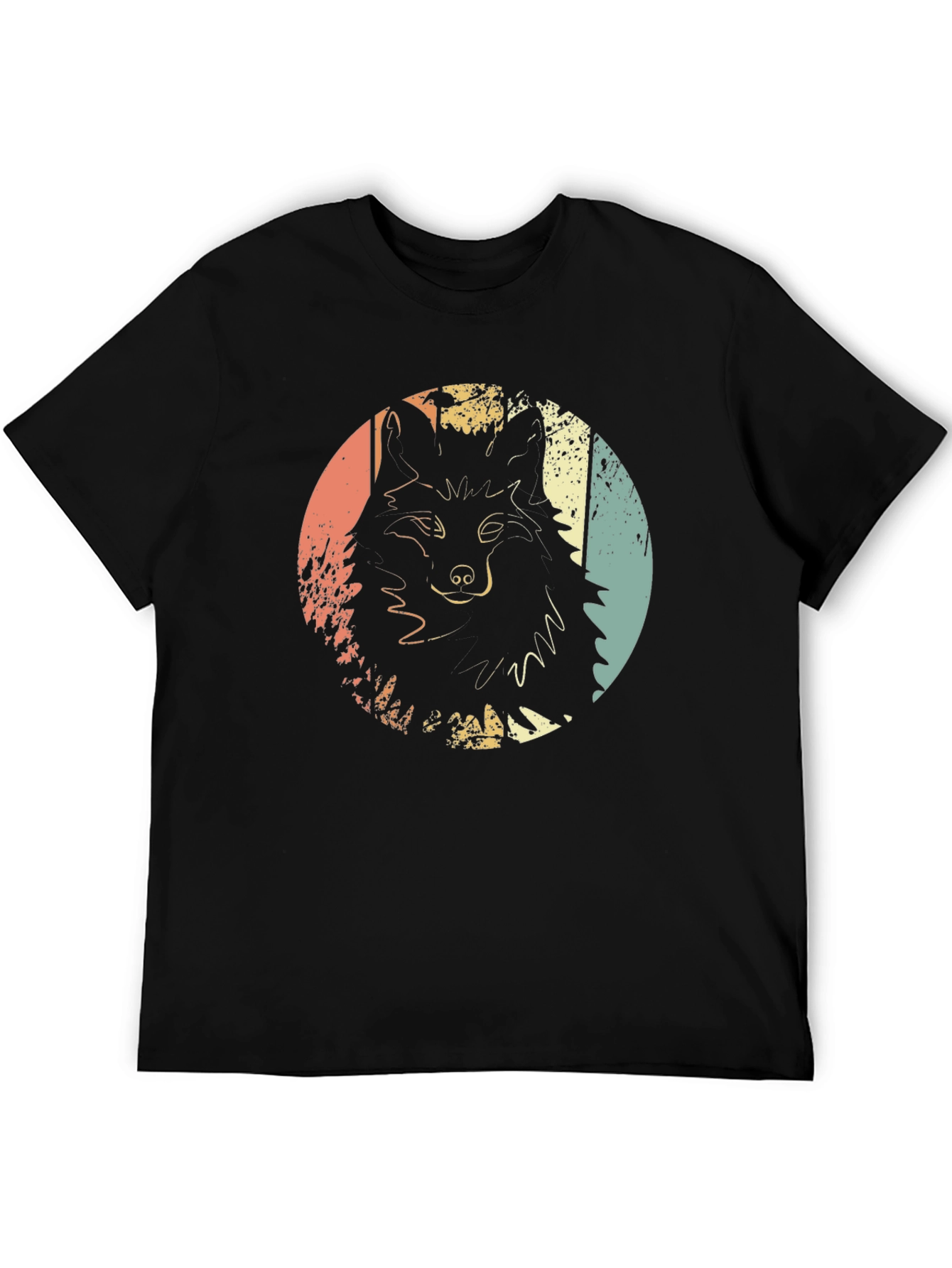 Retro Wolf Graphic Print Tee