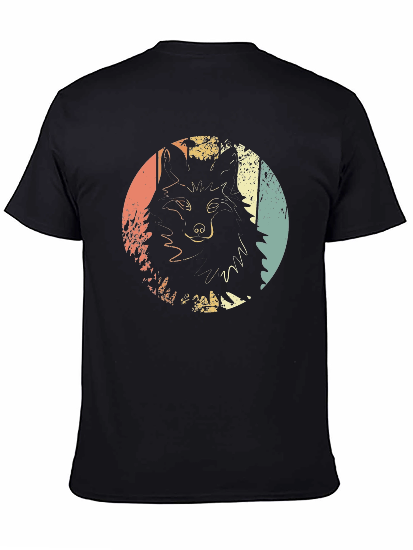 Retro Wolf Graphic Print Tee