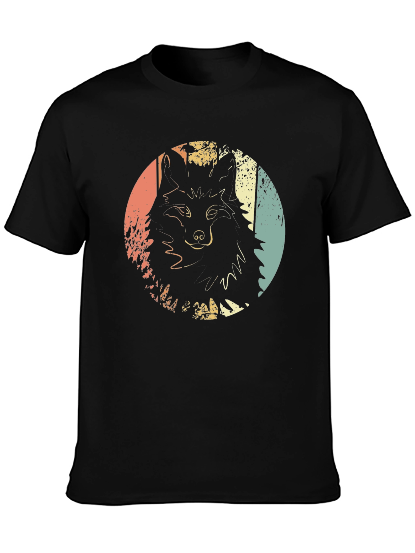 Retro Wolf Graphic Print Tee