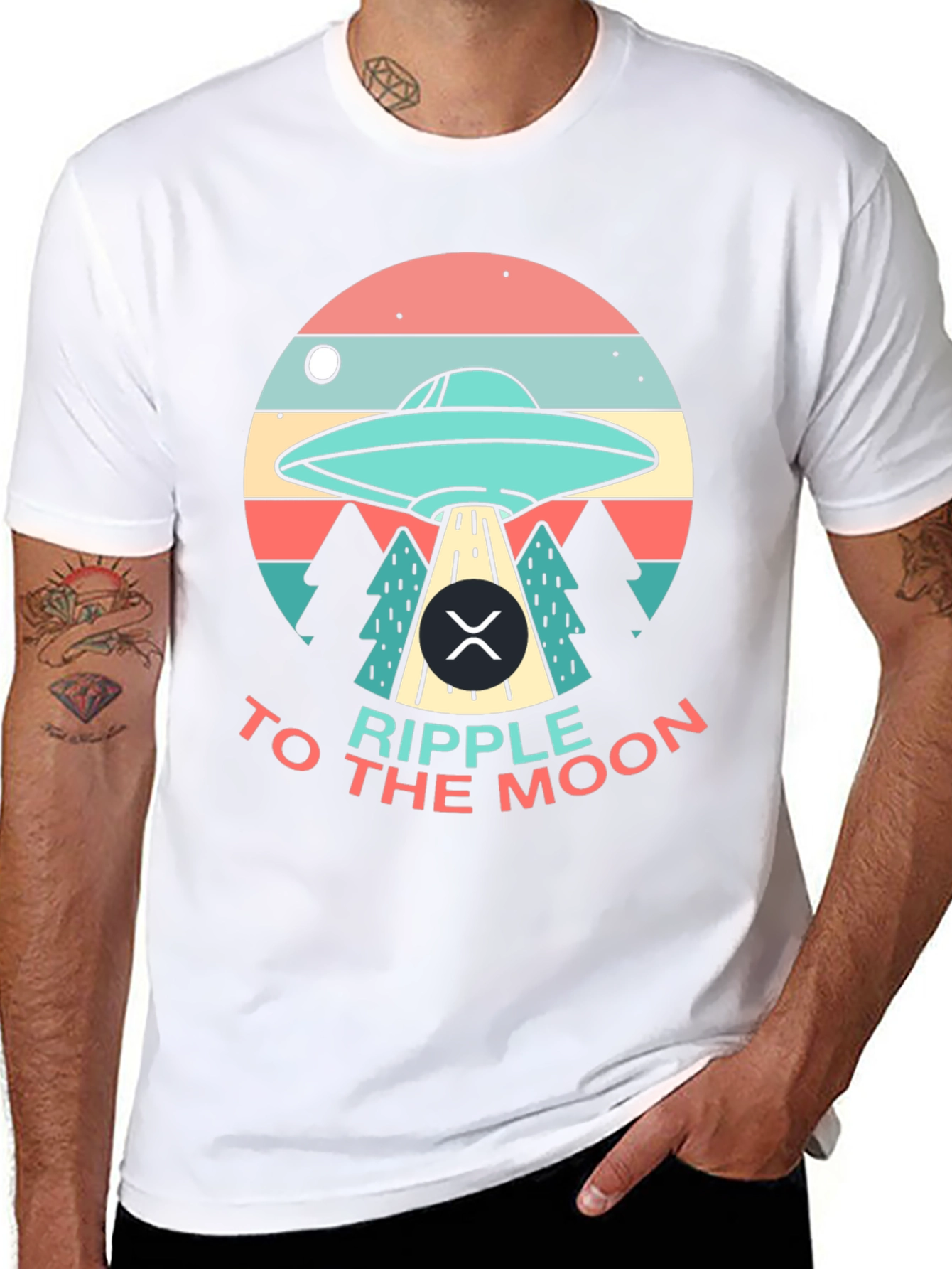 Ripple to the Moon UFO Graphic T-Shirt