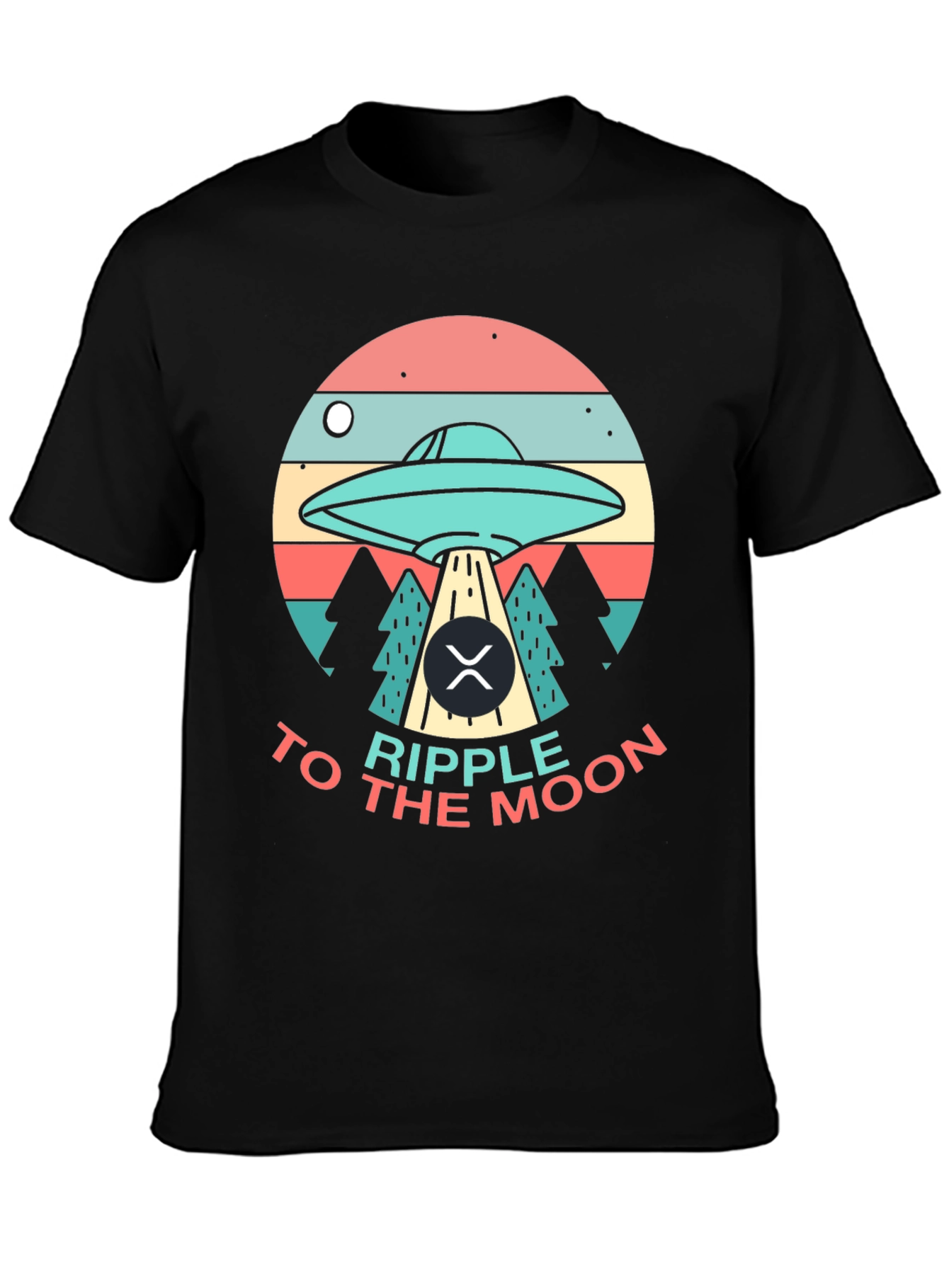 Ripple to the Moon UFO Graphic T-Shirt
