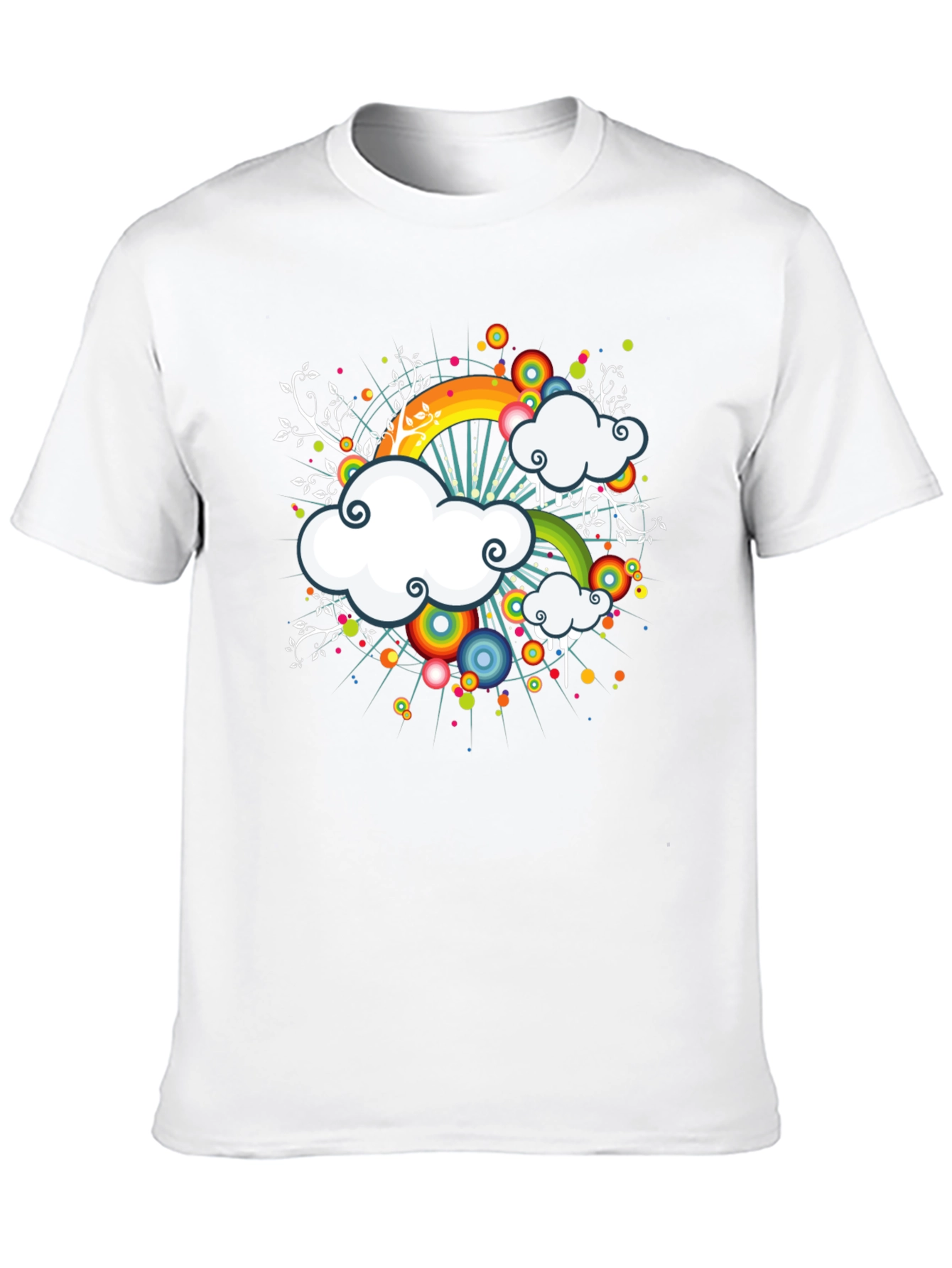 Rainbow Cloud Graphic Black Tee