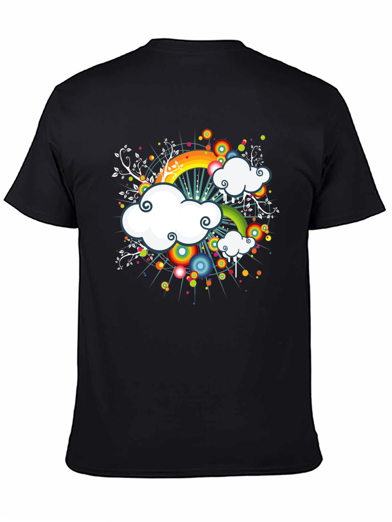 Rainbow Cloud Graphic Black Tee