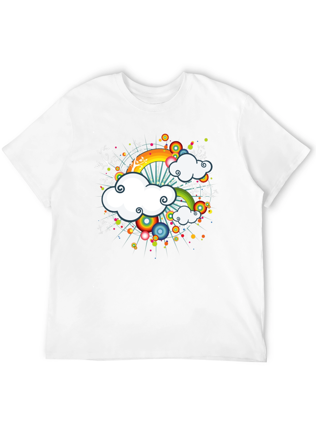 Rainbow Cloud Graphic Black Tee