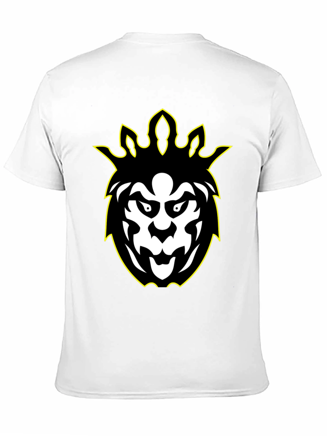 Graphic Tee - Black Lion Design with Yellow Outline