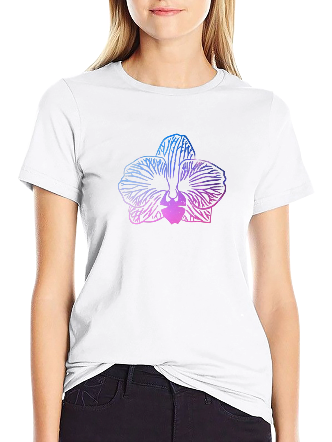 Orchid Graphic Black T-Shirt