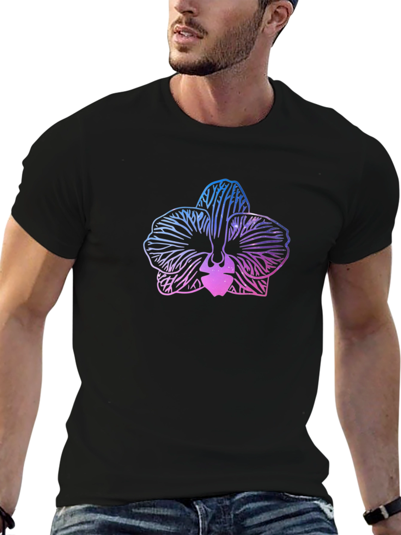 Orchid Graphic Black T-Shirt