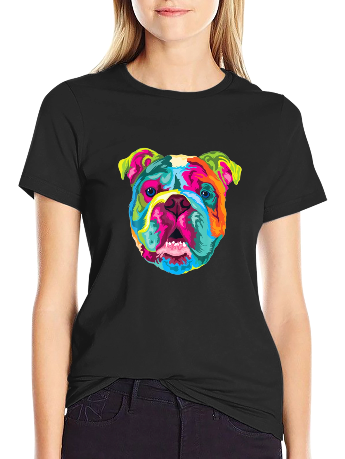 Vibrant Bulldog Graphic Tee - Cool Dog Lovers T-Shirt