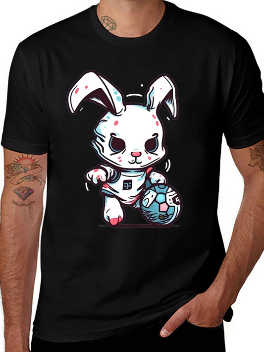 Bunny Soccer T-Shirt - Black Cotton Blend