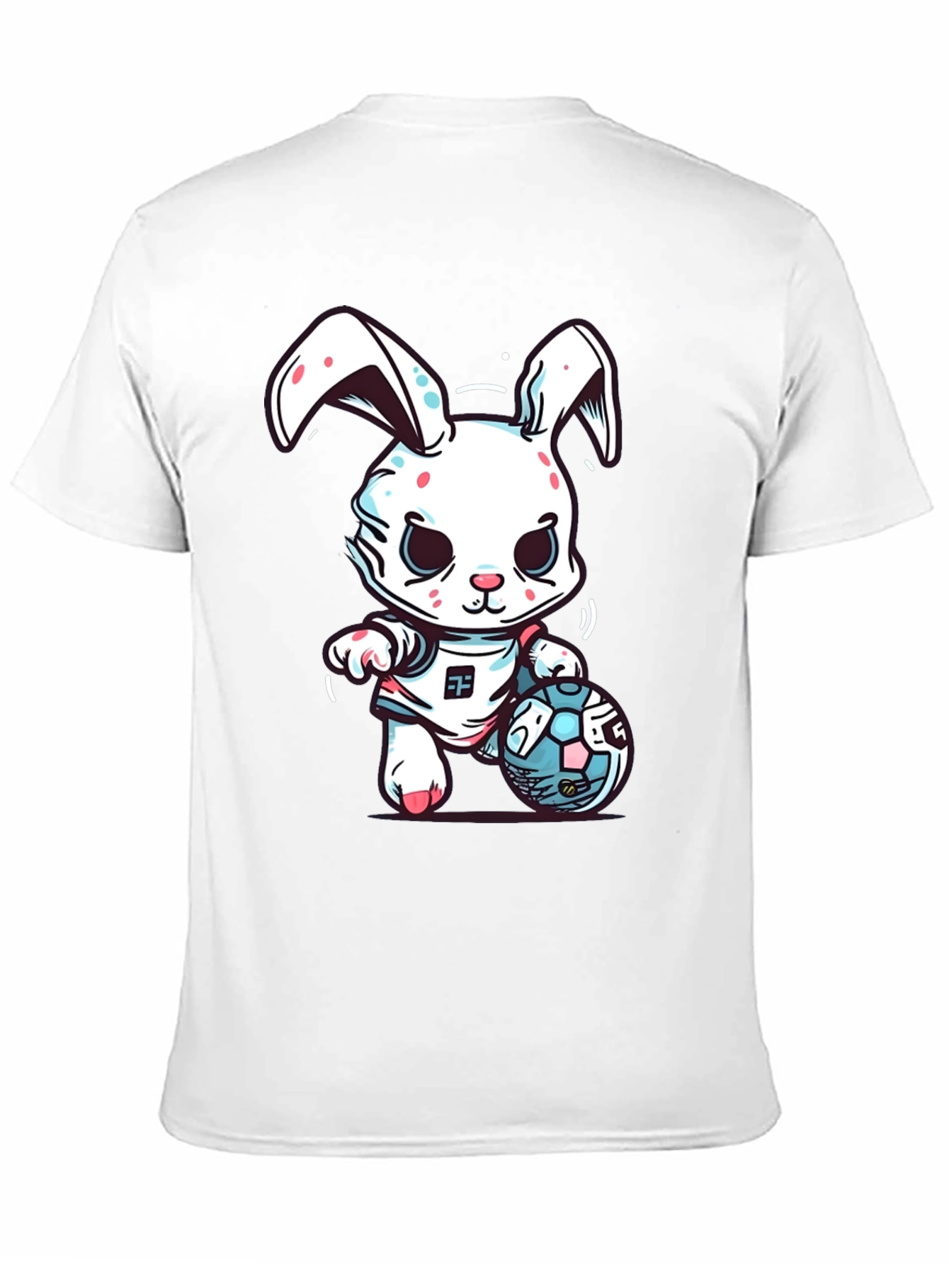 Bunny Soccer T-Shirt - Black Cotton Blend