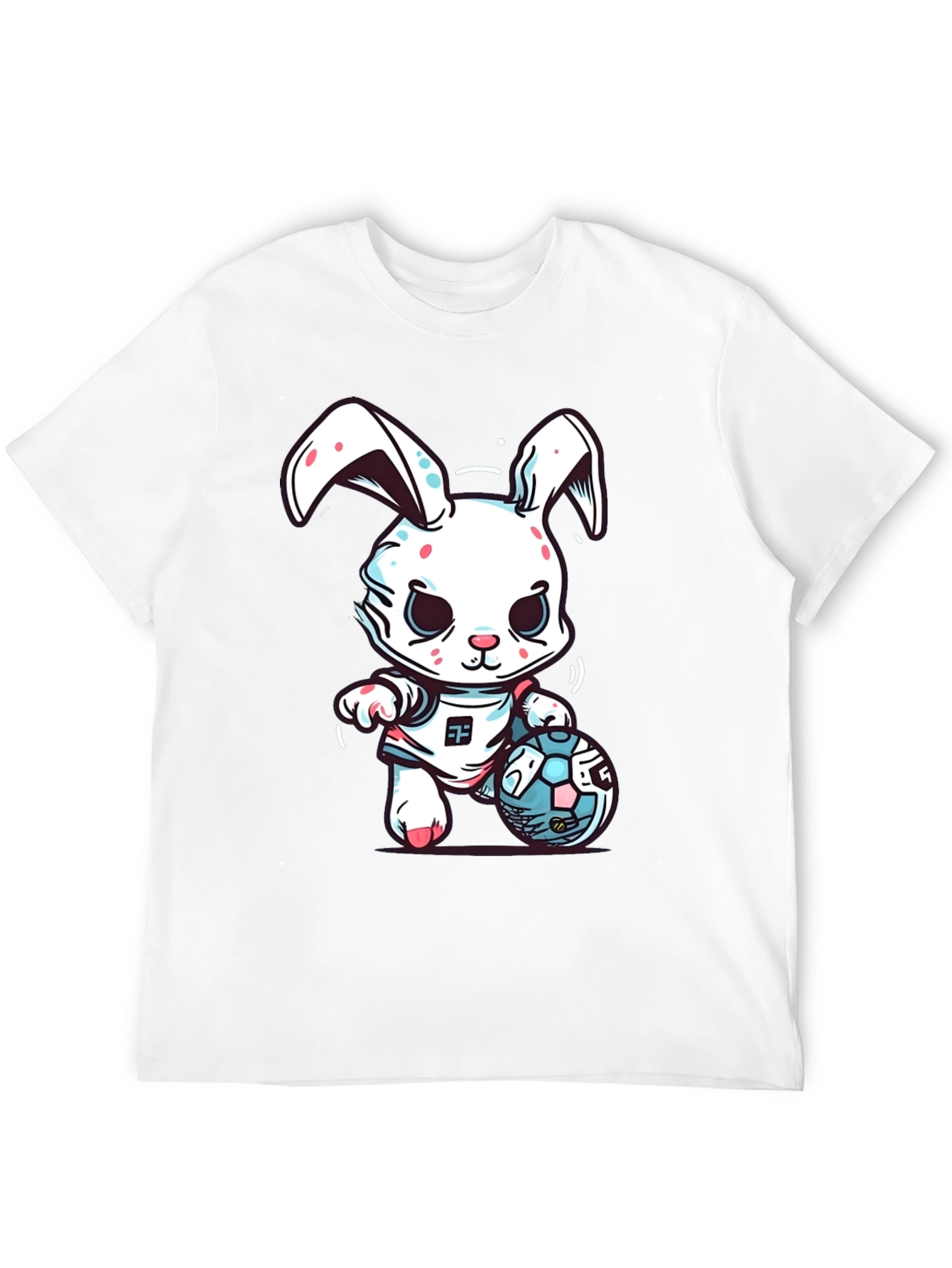 Bunny Soccer T-Shirt - Black Cotton Blend