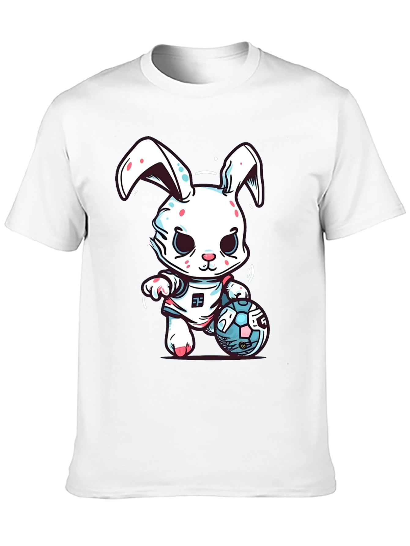 Bunny Soccer T-Shirt - Black Cotton Blend