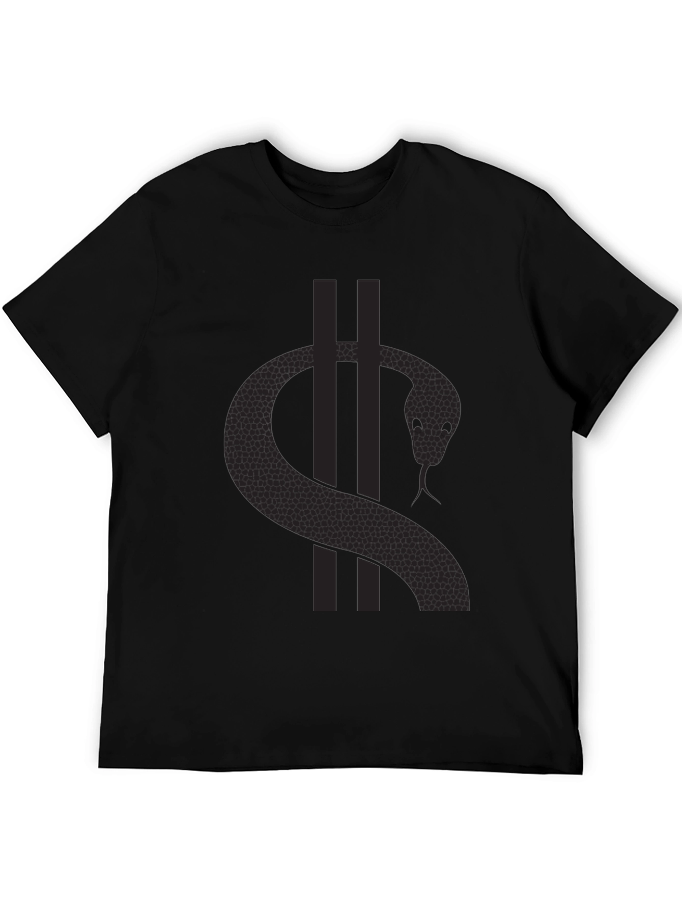 Mens Snake Dollar Sign Graphic T-Shirt