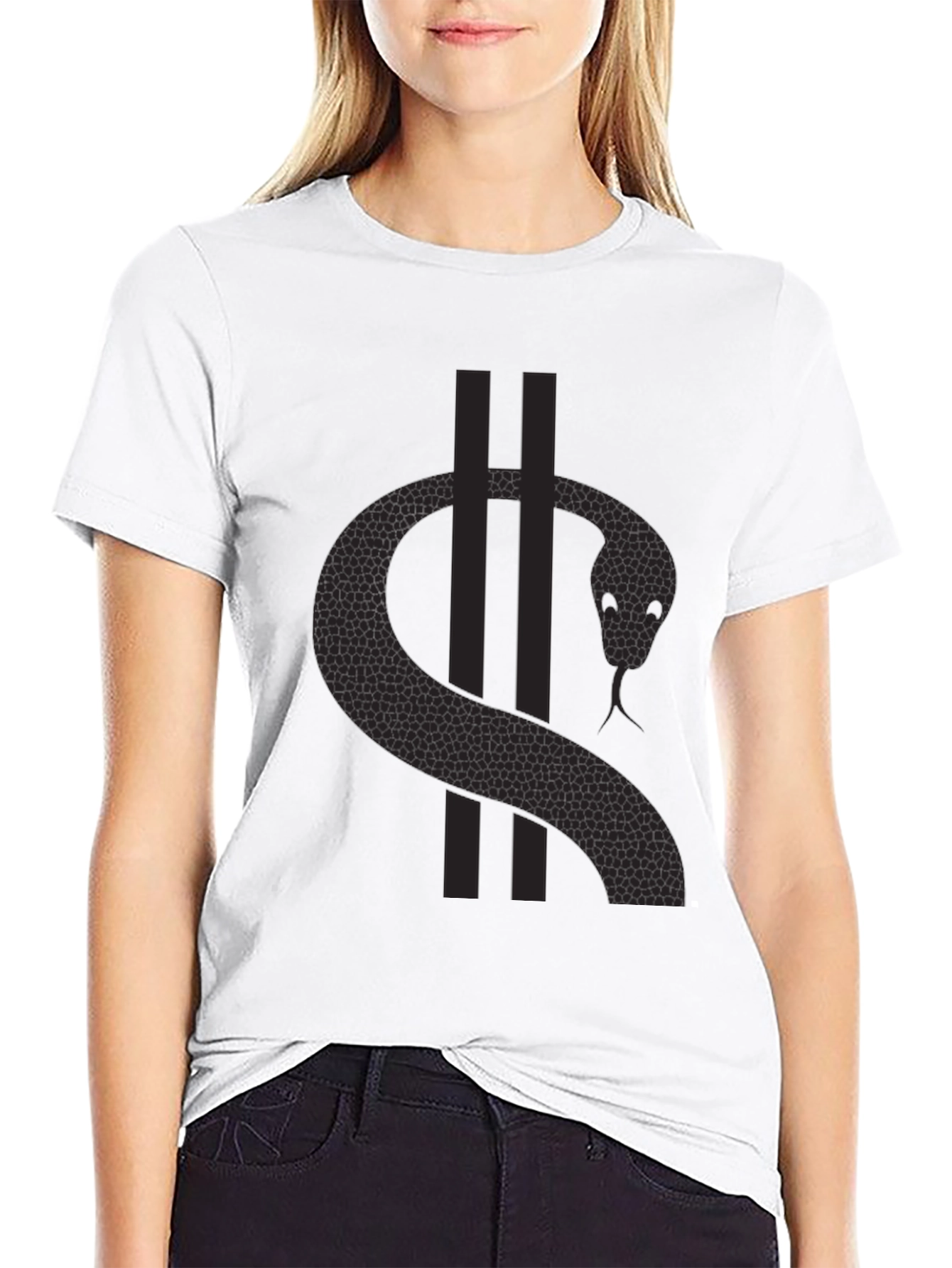 Mens Snake Dollar Sign Graphic T-Shirt