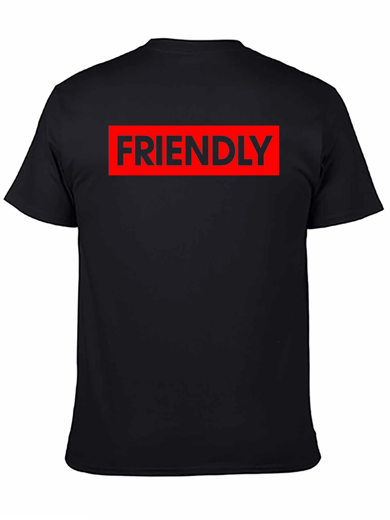 Friendly Graphic Tee - Red & Black Casual Shirt