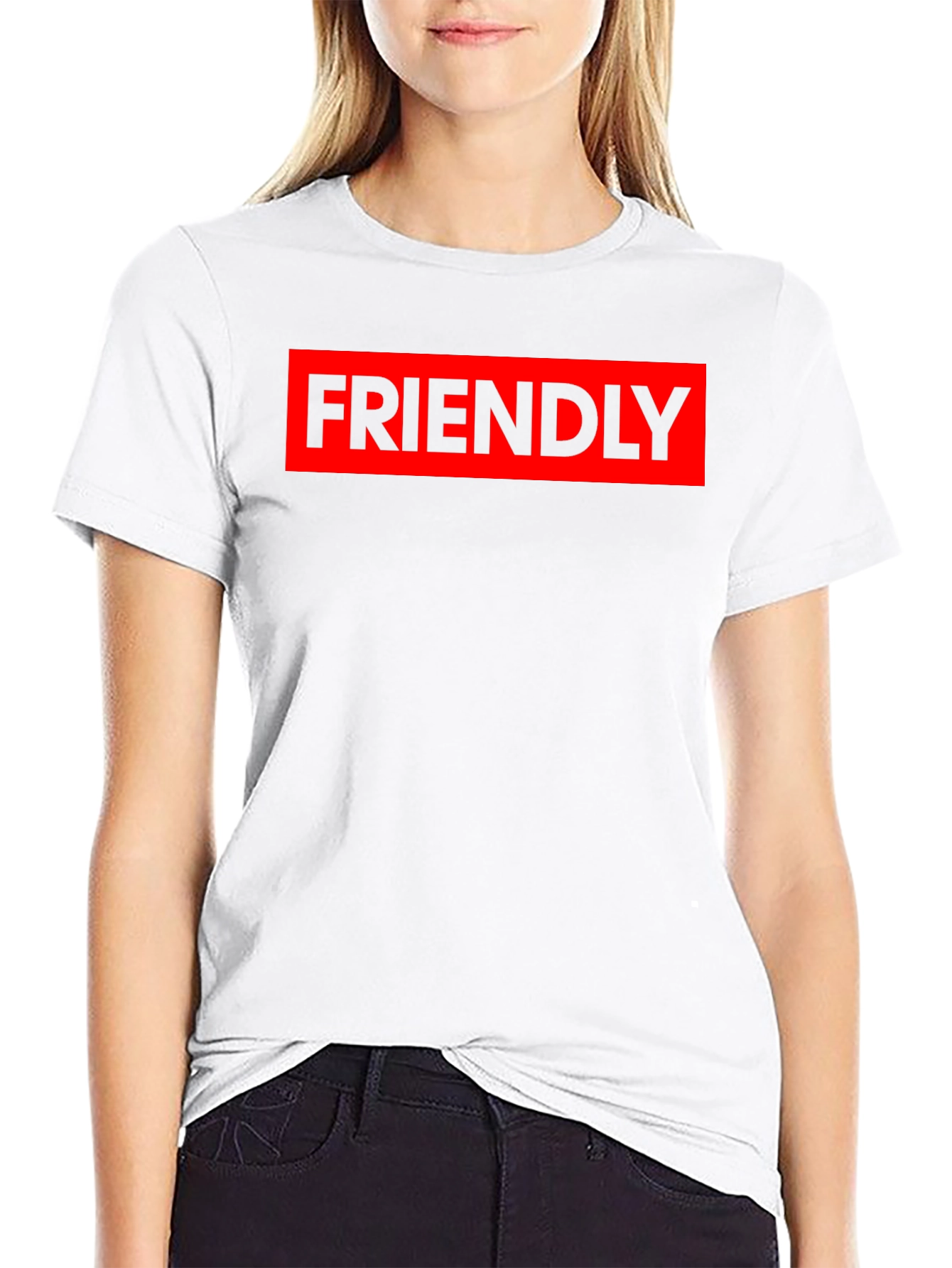 Friendly Graphic Tee - Red & Black Casual Shirt