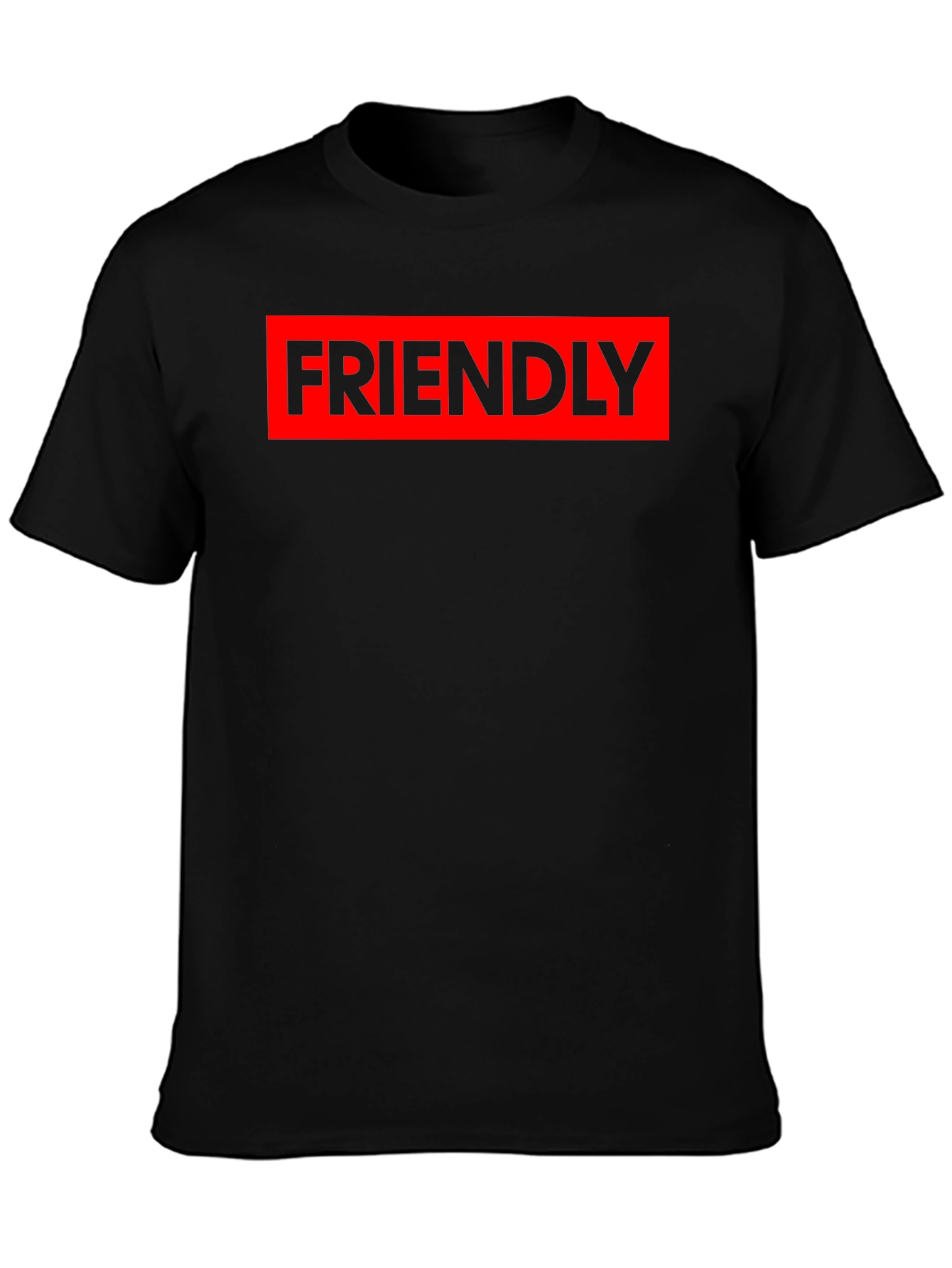 Friendly Graphic Tee - Red & Black Casual Shirt