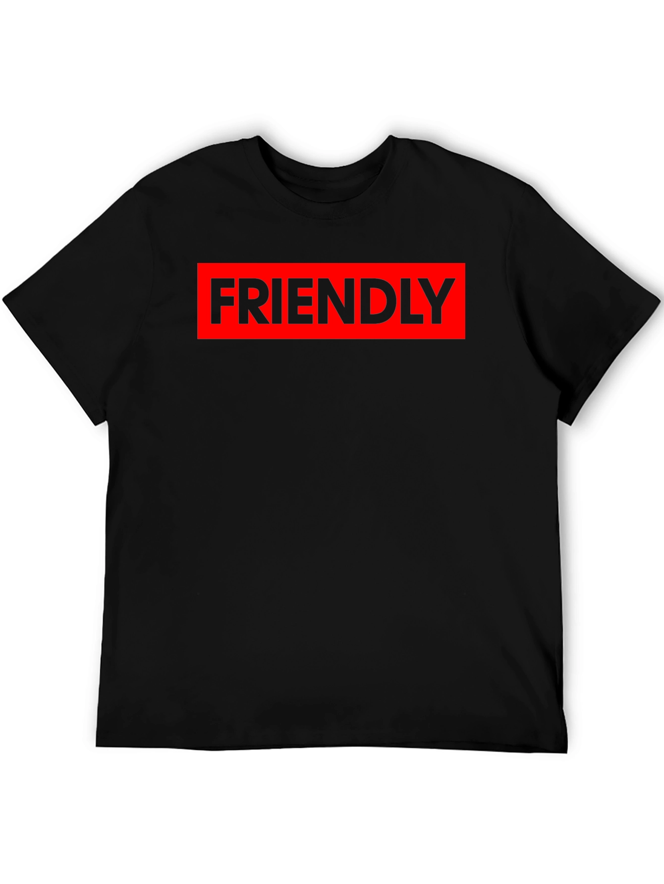 Friendly Graphic Tee - Red & Black Casual Shirt