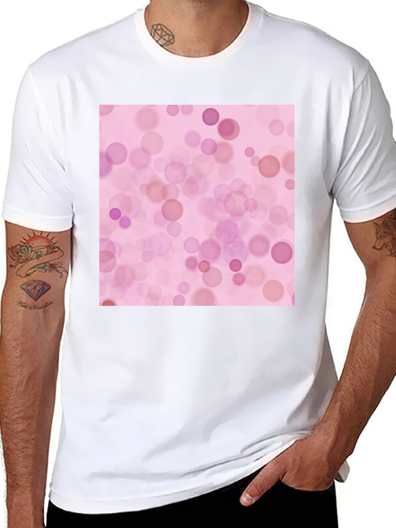 Pink Bokeh Pattern T-Shirt - Soft Style