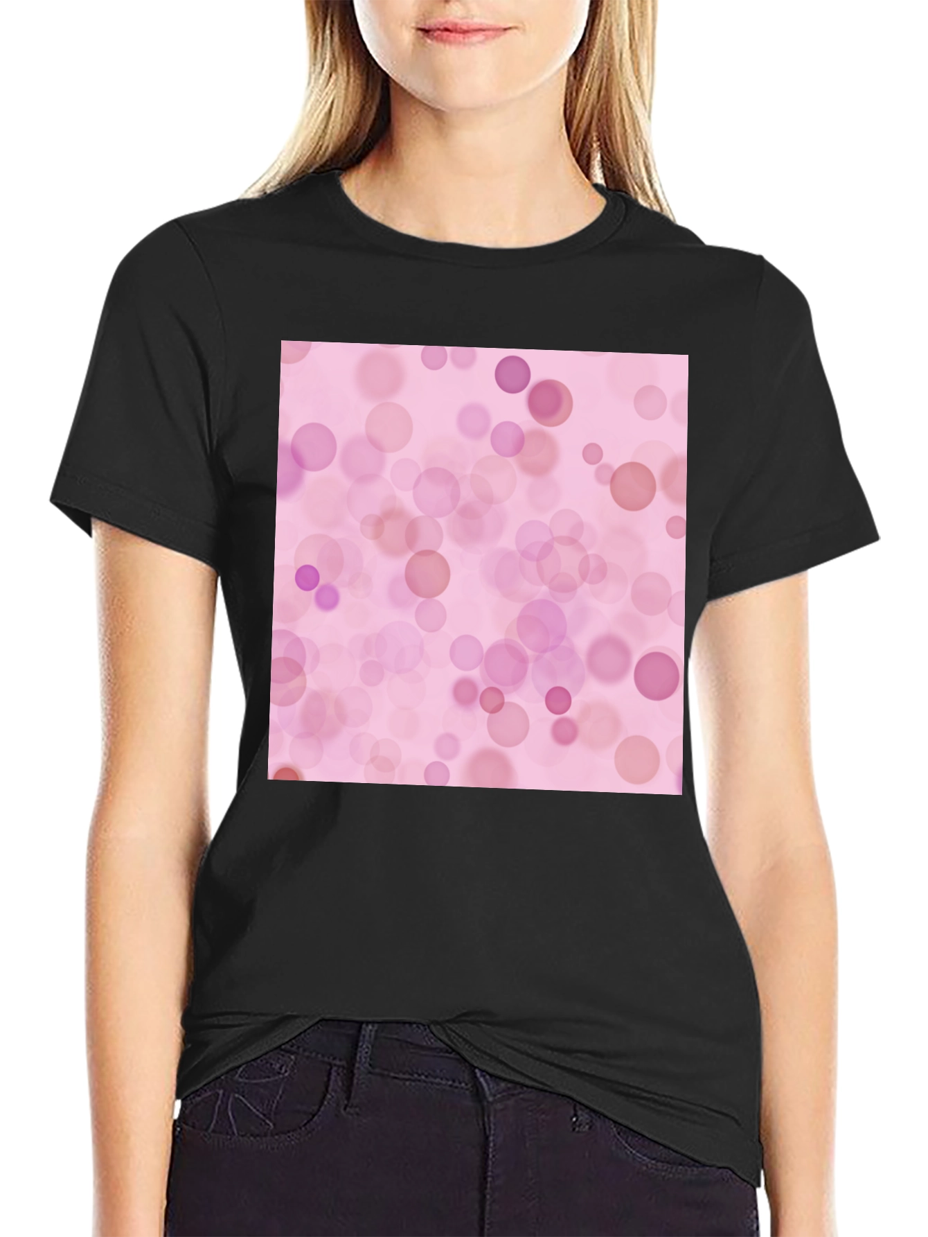 Pink Bokeh Pattern T-Shirt - Soft Style